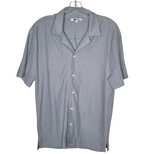 MADEWELL Shirt Mens sz XS Easy Short Sleeve Jacquard NEW Blue Button Up NO846
